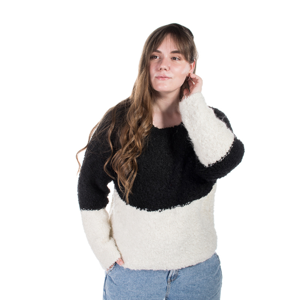 ESSENTIEL BLACK & WHITE SWEATER | WOMENS SIZE L